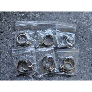 LOT OF (6) ~ (SILVER) 30MM BEZEL KEYCHAIN COIN HOLDERS